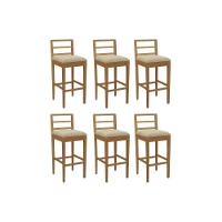 Banqueta Sala De Jantar Sofia 1bmm006ca Premium Madeira Maciça Kit 6 Un Carvalho-boucle Bege - Kappesberg - 1