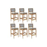 Banqueta Sala De Jantar Liz 1bmm009ca Premium Madeira Maciça Kit 6 Un Carvalho-boucle Cinza-tela Grafite - Kappesberg - 1