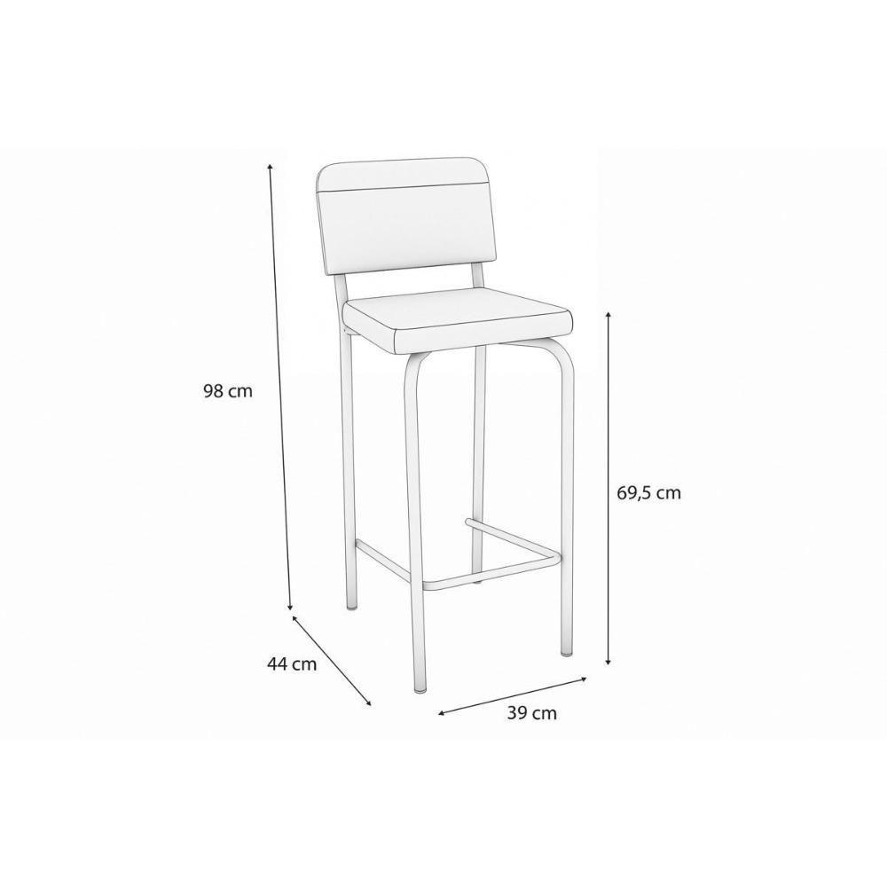 Banqueta Sala De Jantar Fiji 1b712cr Aço 1 Un Cromado-boucle Cinza - Kappesberg - 2