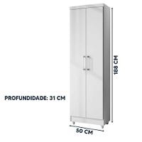 Armário Multiuso Sapateira 2 Portas 5 Divisórias Compacto Branco - 2