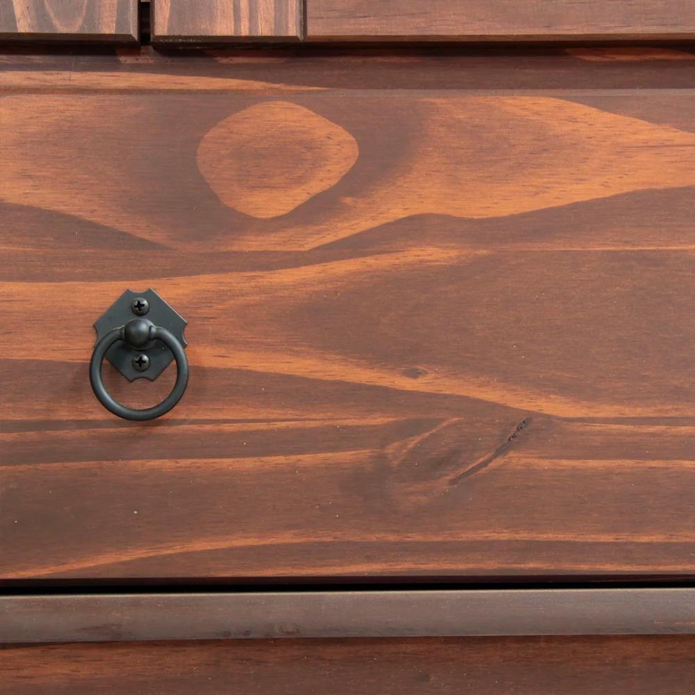 Balcão Retrô De Madeira Maciça Com 3 Portas De Vidro - 7