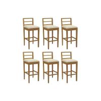 Banqueta Sala De Jantar Sofia 1bmm006ca Premium Madeira Maciça Kit 6 Un Carvalho-linho Bege Argila - Kappesberg - 1