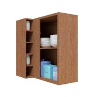 Armário Aéreo P- Cozinha Canto Syrah C- 1 Porta E 5 Nichos 88cm Amendoa-grafite - Ronipa - 5