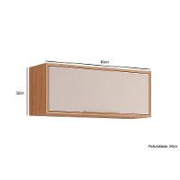 Armário Aéreo P- Cozinha Brilhante C- 1 Porta Basculante 80cm Cinamomo-titanium - Mgm