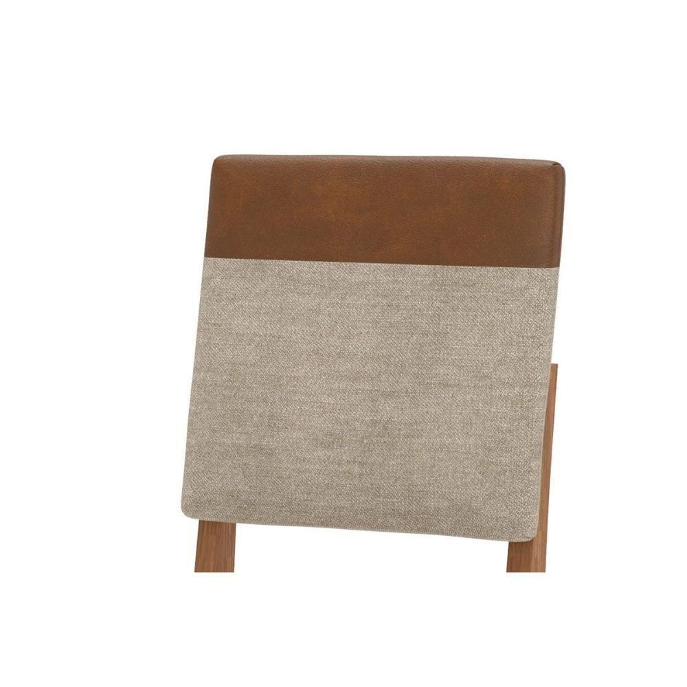 Cadeira De Cozinha Mila Plus Kit 2 Un Nature-corano Caramelo-linho Creme - Henn - 6