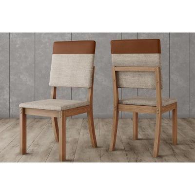 Cadeira De Cozinha Mila Plus Kit 2 Un Nature-corano Caramelo-linho Creme - Henn