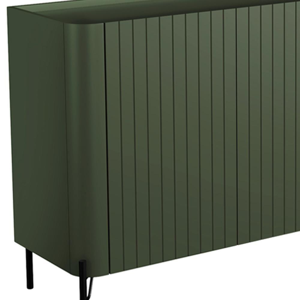 Buffet Sala De Jantar 4 Portas Brise 1 Gaveta Pés Industrial Preto Naim I03 Musgo - Lyam - 2