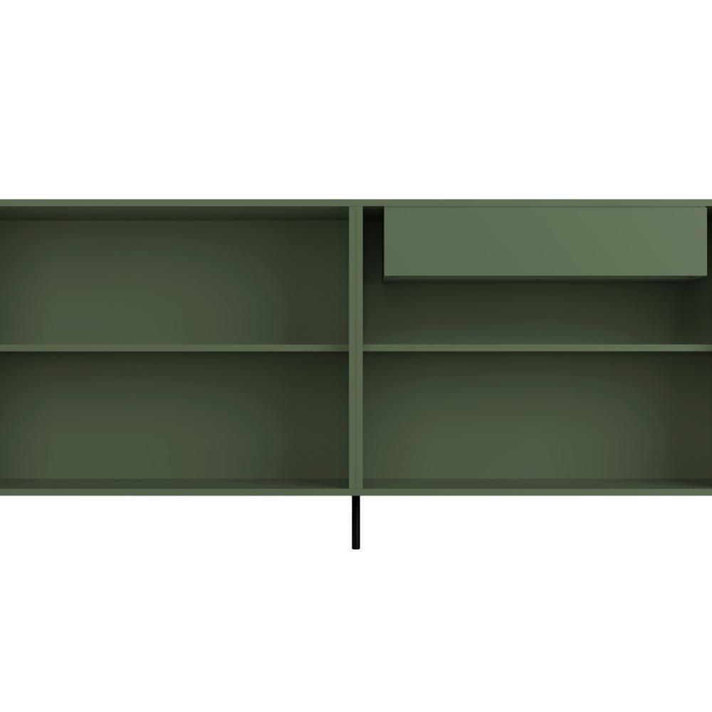 Buffet Sala De Jantar 4 Portas Brise 1 Gaveta Pés Industrial Preto Naim I03 Musgo - Lyam - 9