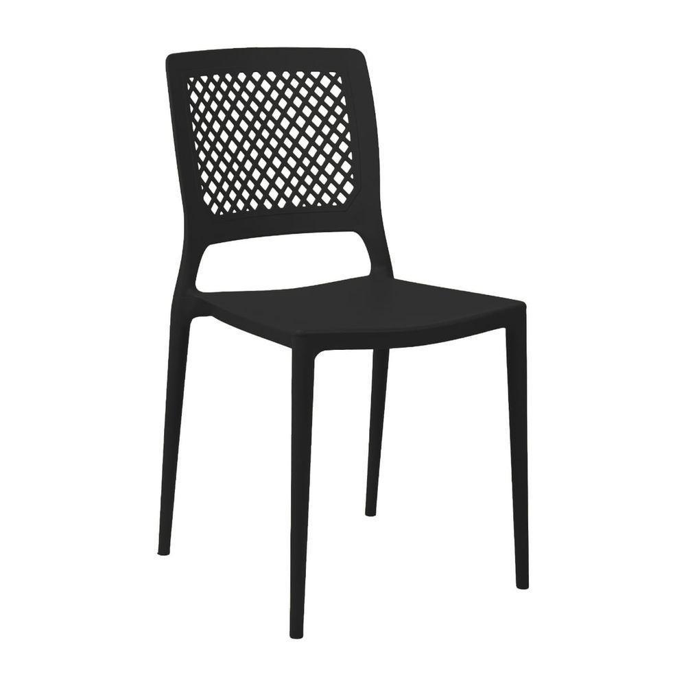 Cadeira Empilhável Vênus Preta Em Polipropileno Acrilys - 1