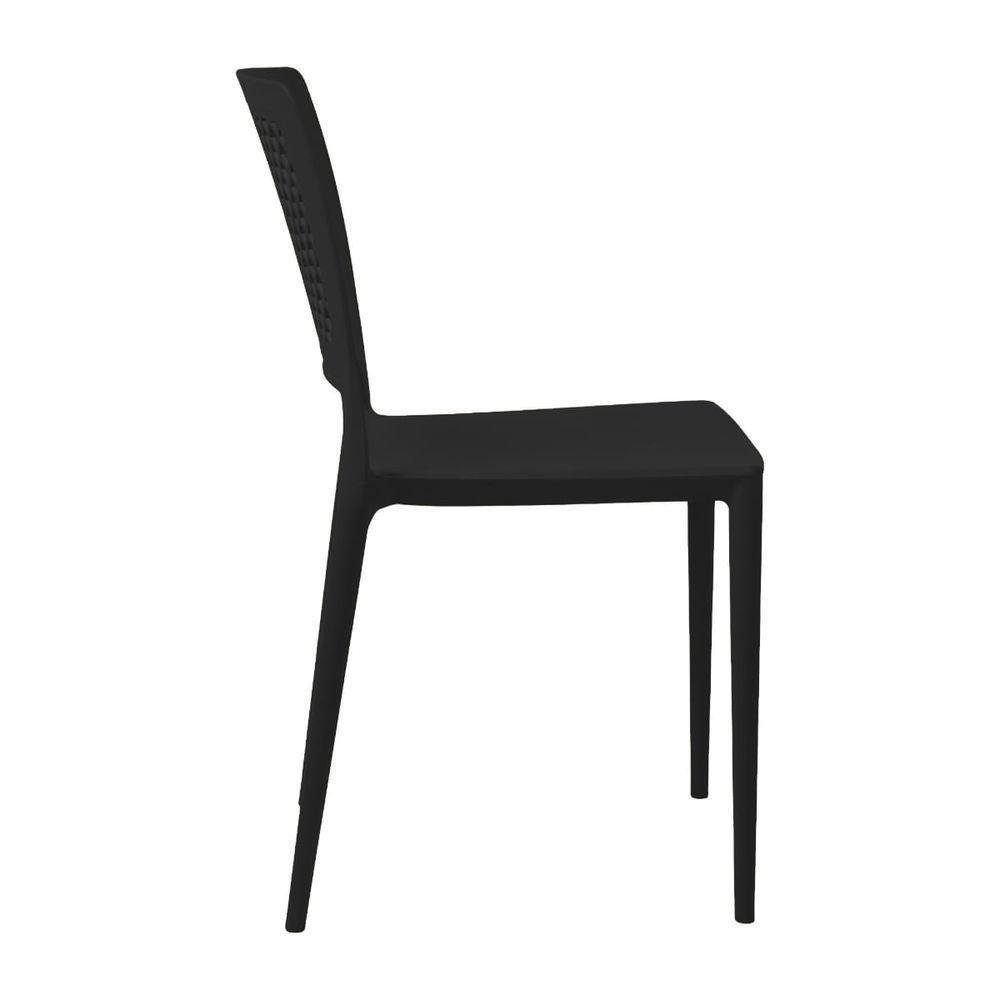 Cadeira Empilhável Vênus Preta Em Polipropileno Acrilys - 2