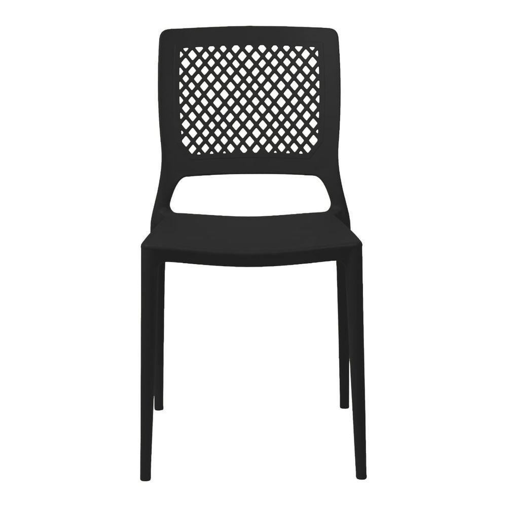 Cadeira Empilhável Vênus Preta Em Polipropileno Acrilys - 3