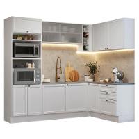 Armário De Cozinha Completa De Canto 399 Cm Branco Vik Madesa 01 Branco - 2