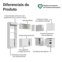 Armário De Cozinha Completa De Canto 399 Cm Branco Vik Madesa 01 Branco