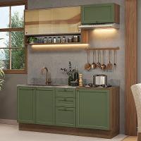 Armário De Cozinha Completa 180 Cm Rustic-verde Vik Madesa 05 Rustic-verde - 1
