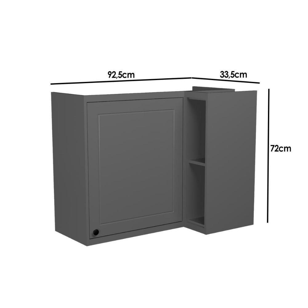 Armário Aéreo P- Cozinha évora Ph 3125 Canto Reto C- 1 Porta E 2 Nichos 92,5cm Branco - Herval - 4