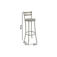 Banqueta Sala De Jantar Jade 1b699nk Aço 1 Un Niquel-linho Escuro - Kappesberg - 2