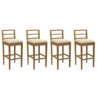 Banqueta Sala De Jantar Sofia 1bmm006ca Premium Madeira Maciça Kit 4 Un Carvalho-linho Bege Argila - Kappesberg - 1