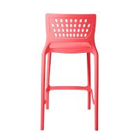 Banqueta Alta Para Bancada E Cozinha Vermelho Pastel Empilhável Marte Em Polipropileno Acrilys