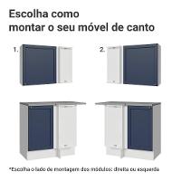 Armário De Cozinha Completa De Canto 399 Cm Branco-azul Vik Madesa 01 Branco-azul - 9