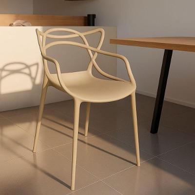 Cadeira Polipropileno Leitura Sala Jardim Cor:nude