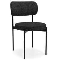 Cadeira Decorativa Estofada Para Sala De Jantar Louvre L02 Linho Chumbo - Lyam Decor - 1