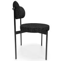 Cadeira Decorativa Estofada Para Sala De Jantar Louvre L02 Linho Chumbo - Lyam Decor - 7