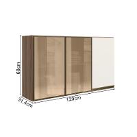 Armario Aereo 3p Vid Mdf 120cm Kali 1219764 Carvalho Toq Off White Cetim Nicioli Carvalho Toq Off White Cetim - 3