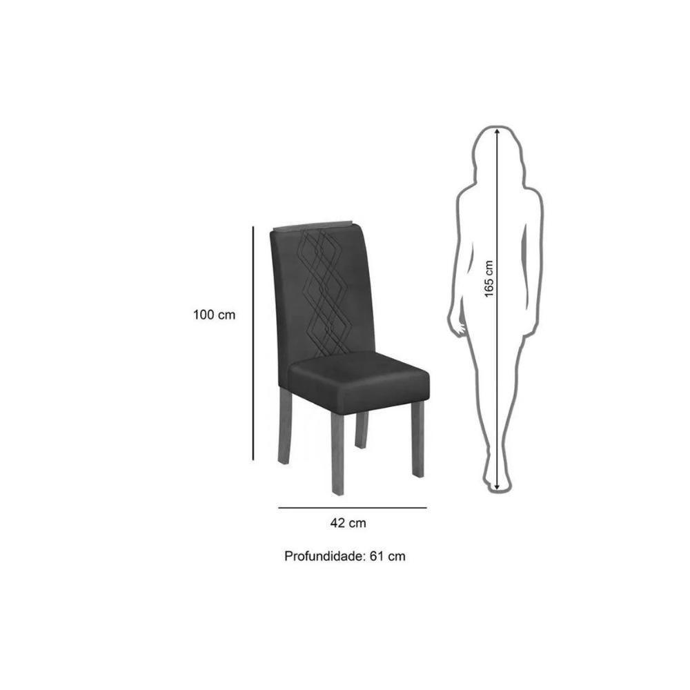 Cadeira Sala De Jantar Ayla Kit 2 Un Freijo-suede Creme - Dj Móveis - 2