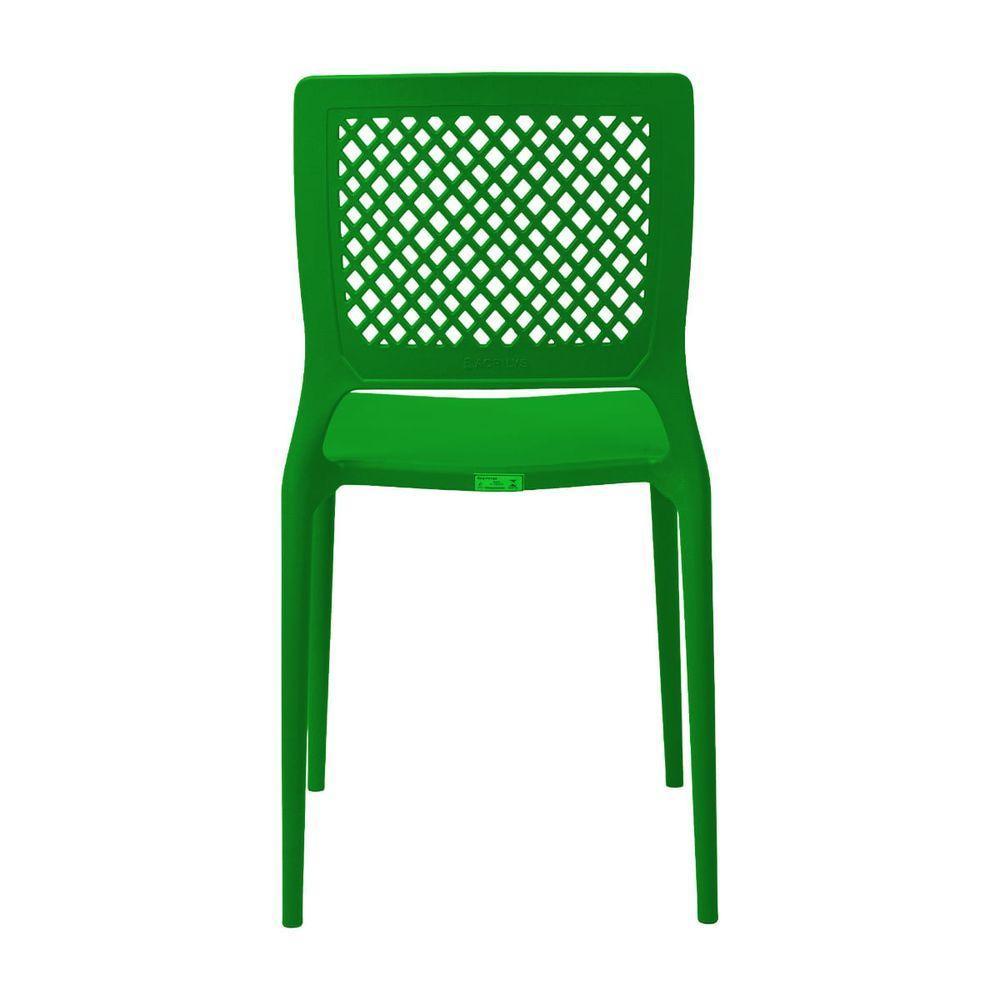 Cadeira Empilhável Vênus Verde Em Polipropileno Acrilys - 4