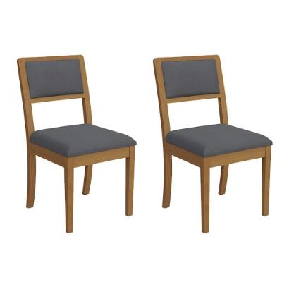 Cadeira De Cozinha Alice 2cmm003ca Premium Madeira Maciça Kit 2 Un Carvalho-boucle Grafite - Kappesberg