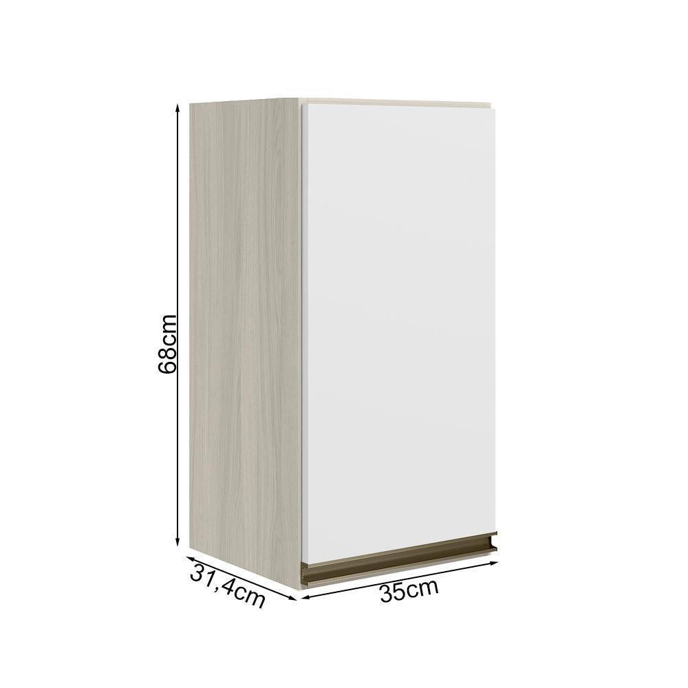 Armario Aereo 1 Porta Mdf 35 Cm Kali 16089 Bianco Toq Branco Uv Nicioli Bianco Toq Branco Uv - 3