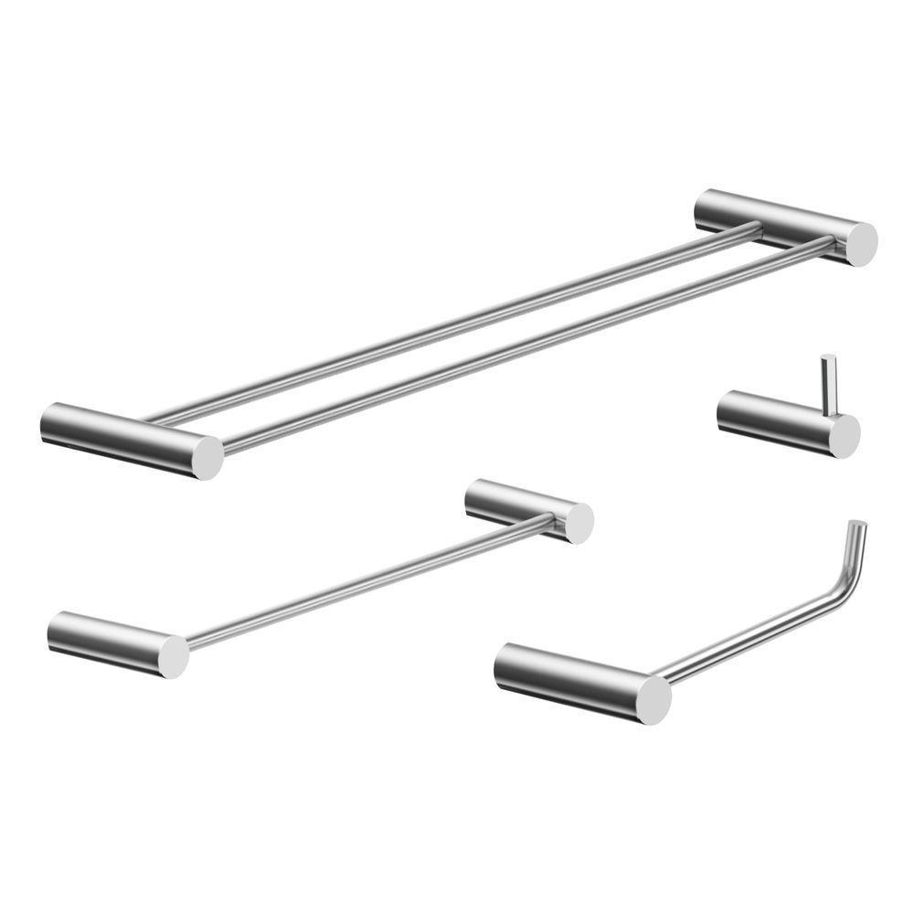 Kit Acessórios Para Banheiro Escovado 4 Peças Grego Metal 2060or - 1