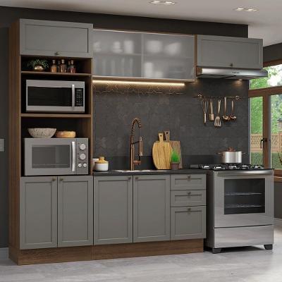 Armário De Cozinha Completa 270 Cm Rustic-cinza Vik Madesa 03 Rustic-cinza