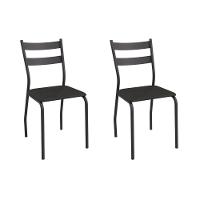 Cadeira Sala De Jantar Bali 2c141prf Aço Kit 2 Un Preto-ano Preto - Kappesberg - 1