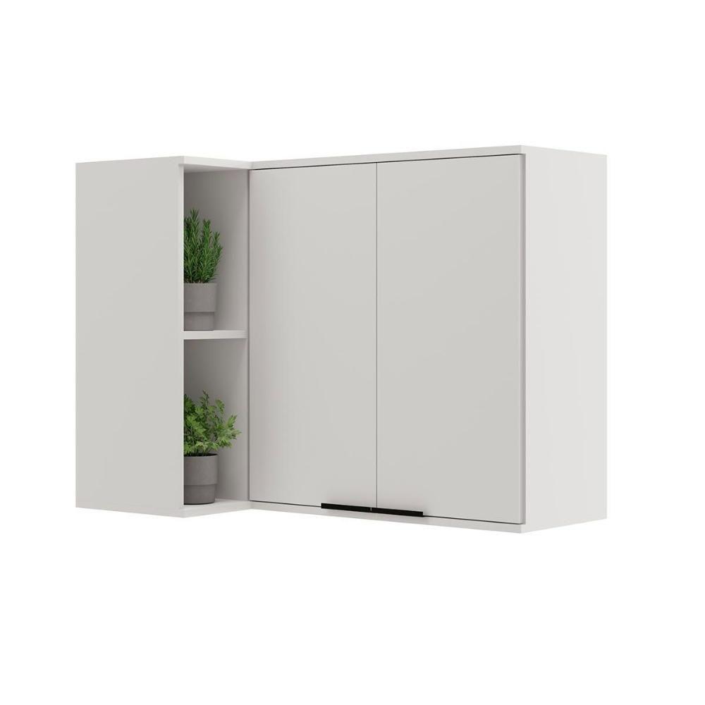 Armário De Cozinha Modulado Alpha 2505 Canto Reto C- 2 Portas 94cm Branco - Carraro - 1