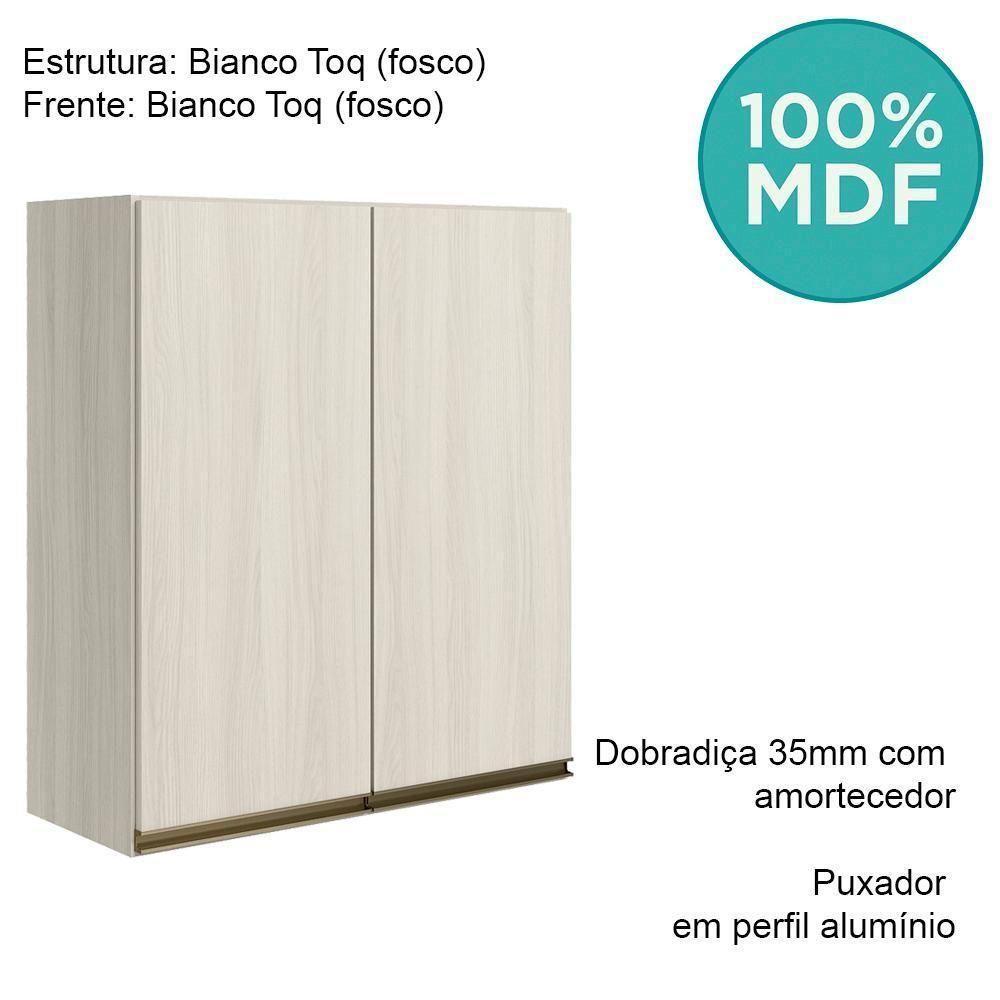 Armario Aereo 2 Portas Mdf 60 Cm Kali 12205 Bianco Toq Bianco Toq Nicioli Bianco Toq Bianco Toq - 4