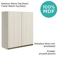 Armario Aereo 2 Portas Mdf 60 Cm Kali 12205 Bianco Toq Bianco Toq Nicioli Bianco Toq Bianco Toq