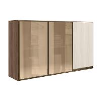 Armario Aereo 3p Vid Mdf 120cm Kali 1219764 Carvalho Toq Bianco Toq Nicioli Carvalho Toq Bianco Toq - 1