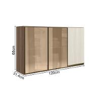 Armario Aereo 3p Vid Mdf 120cm Kali 1219764 Carvalho Toq Bianco Toq Nicioli Carvalho Toq Bianco Toq - 3