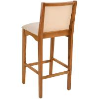 Banqueta Toscana Madeira Maciça Carvalho Tela Bege Tecido Linho Bege - 5