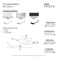 Porta Papel Higiênico Para Banheiro Alto Brilho Troia Grego Metal - 4