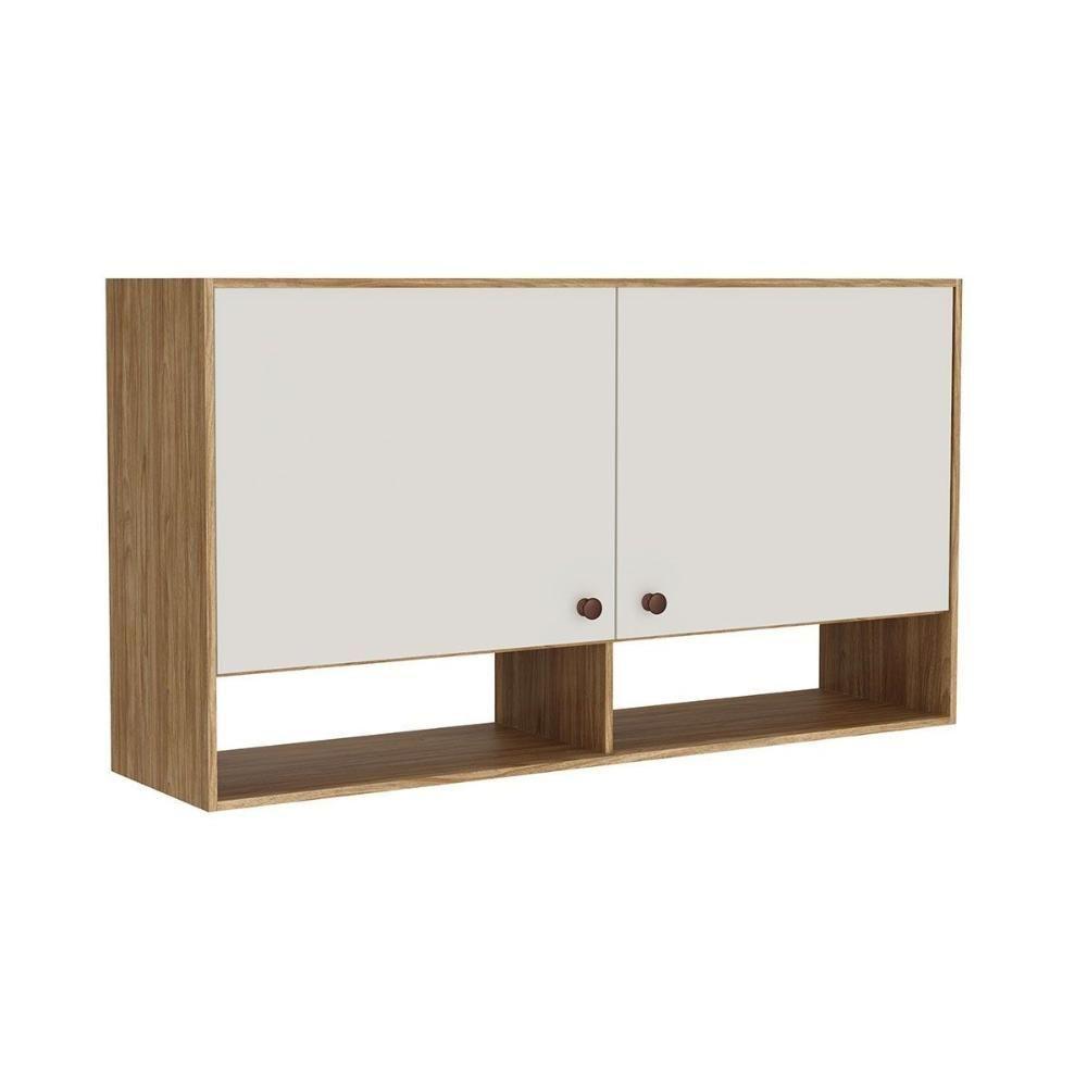 Armário Aéreo P- Cozinha Torino C- 2 Portas 120cm Mel-off White - Movelbento - 6