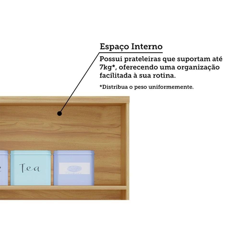 Armário Aéreo Cozinha Modulado Sauvignon C- 2 Portas Canelada 80cm Amendoa-off White - Ronipa - 4