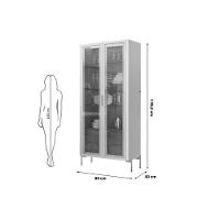 Buffet De Sala Jantar Olivia C- 2 Portas (2 C- Vidro) 179x80cm Off White-freijó - Dj Móveis - 2