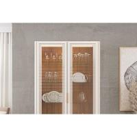 Buffet De Sala Jantar Olivia C- 2 Portas (2 C- Vidro) 179x80cm Off White-freijó - Dj Móveis