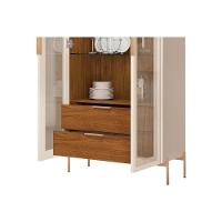 Buffet De Sala Jantar Olivia C- 2 Portas (2 C- Vidro) 179x80cm Off White-freijó - Dj Móveis - 8