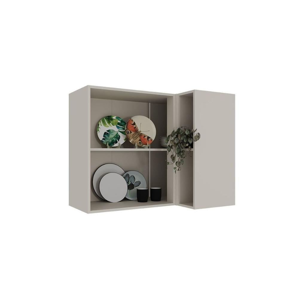 Armário Aéreo P- Cozinha Amsterdam Ph 3106 Canto Reto C- 1 Porta E 2 Nichos 92,5cm Grafite - Herval - 4