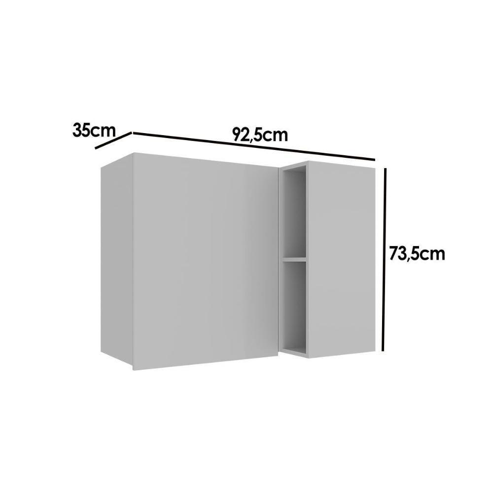 Armário Aéreo P- Cozinha Amsterdam Ph 3106 Canto Reto C- 1 Porta E 2 Nichos 92,5cm Grafite - Herval - 5