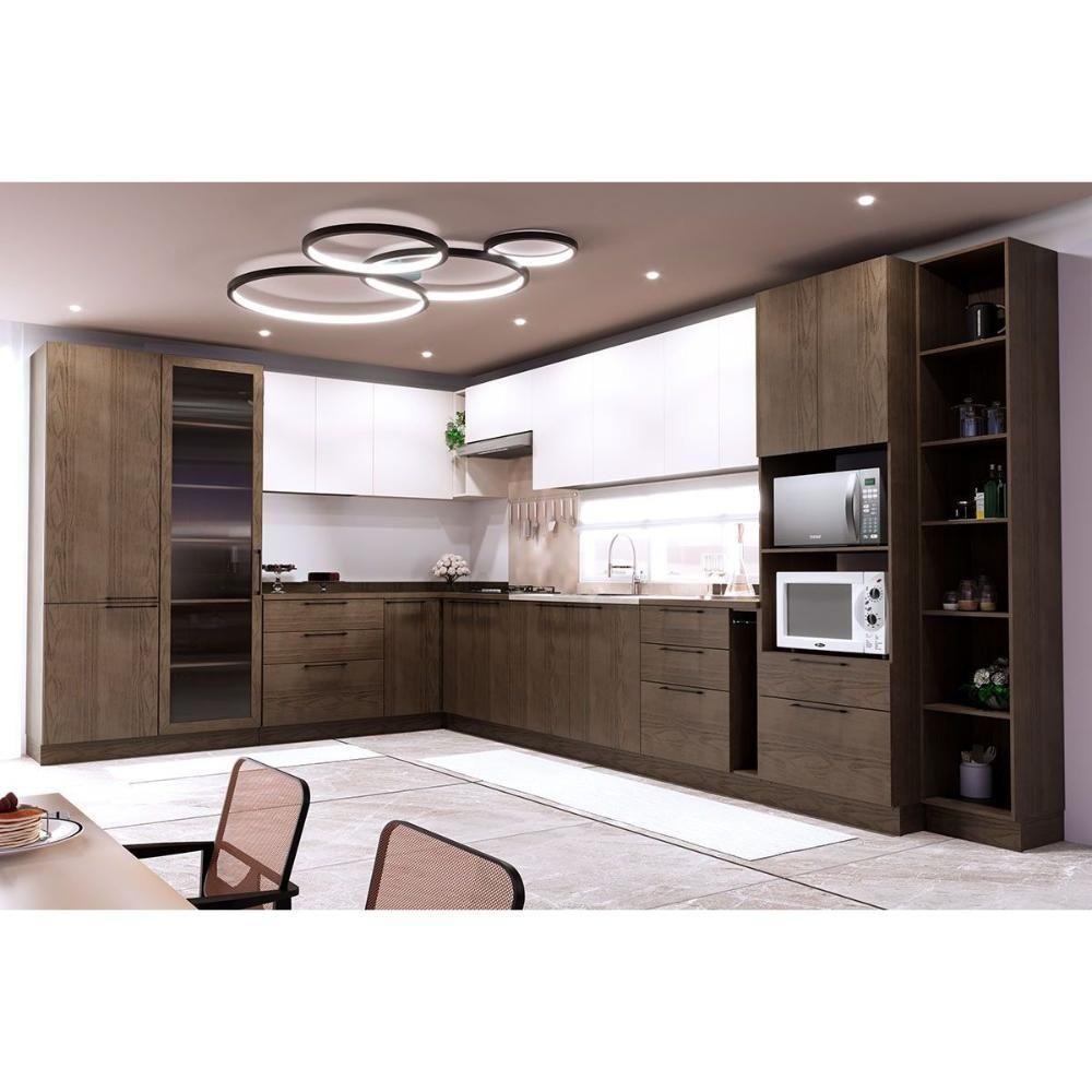 Armário Aéreo P- Cozinha Amsterdam Ph 3106 Canto Reto C- 1 Porta E 2 Nichos 92,5cm Grafite - Herval - 6