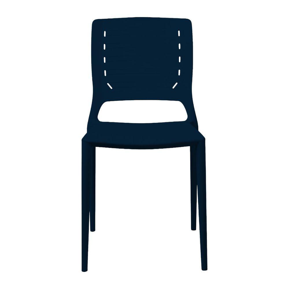 Cadeira Empilhável Saturno Azul Marinho Em Polipropileno Acrilys - 3